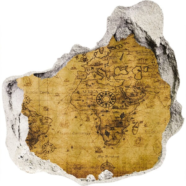 Hole wall sticker Ancient map of Africa