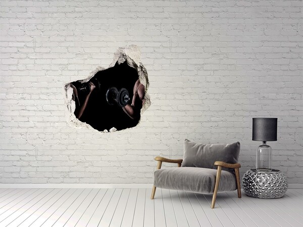 Hole in the wall decal Muscle structure