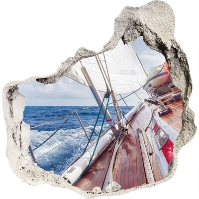 Hole in the wall sticker Sailboat at sea