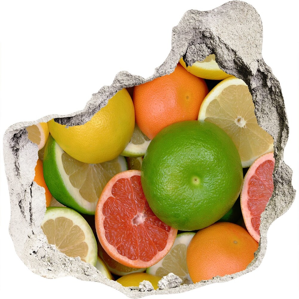 Hole in the wall decal Citrus fruits