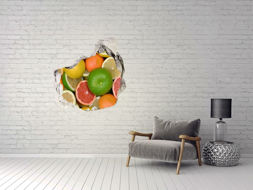 Hole in the wall decal Citrus fruits