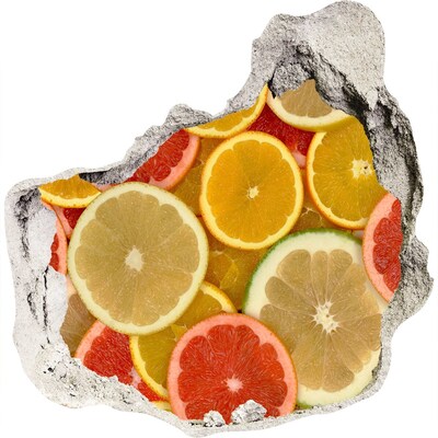 Hole in the wall decal Citrus fruits