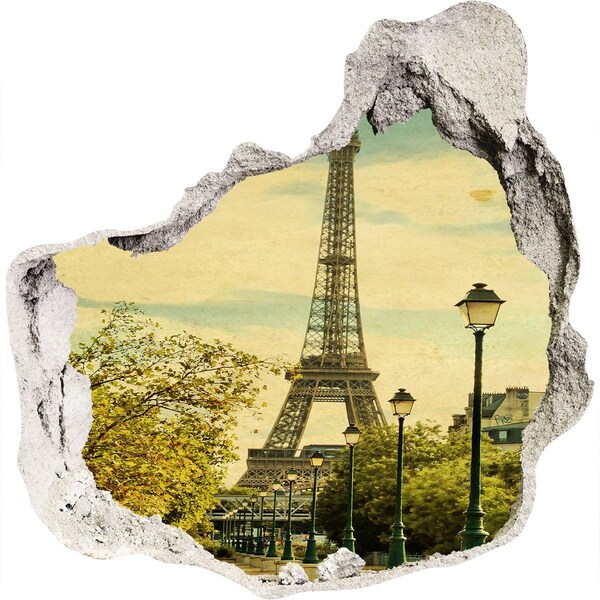 Hole in the wall sticker Eiffel Paris tower