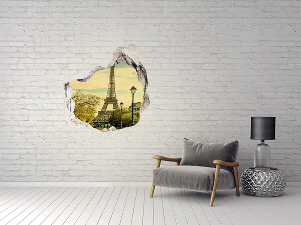 Hole in the wall sticker Eiffel Paris tower