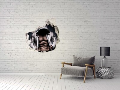 Hole in the wall sticker Intense workout in urban style