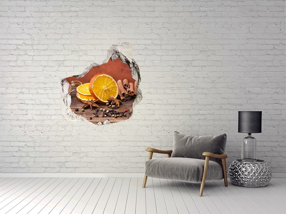 3D wall hole wallpaper A mixture of spices