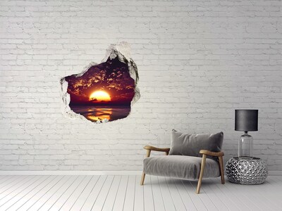 Hole in the wall sticker Sunset over the sea
