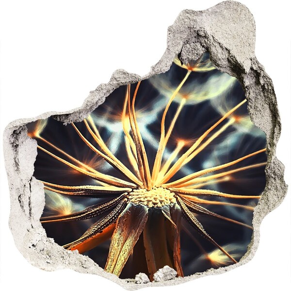 3D wall hole wallpaper Flower from the fire