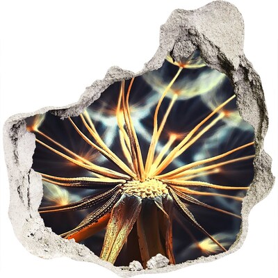 3D wall hole wallpaper Flower from the fire