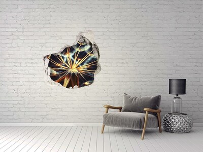 3D wall hole wallpaper Flower from the fire