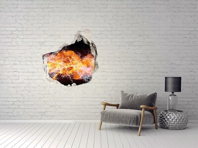 Hole in the wall decal Fire in the wall hole