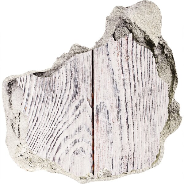3D wall hole wallpaper Wooden board in a damaged wall