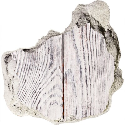 3D wall hole wallpaper Wooden board in a damaged wall