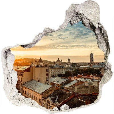 Hole wall sticker Sunrise of Lviv