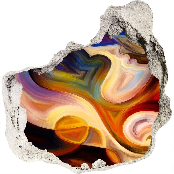 3D wall hole Colorful abstract landscape