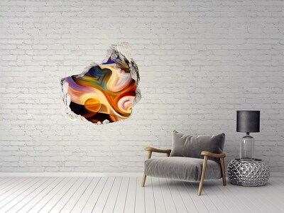 3D wall hole Colorful abstract landscape