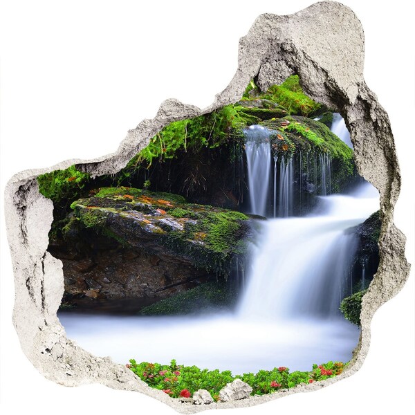 3D wall hole Waterfall in the forest