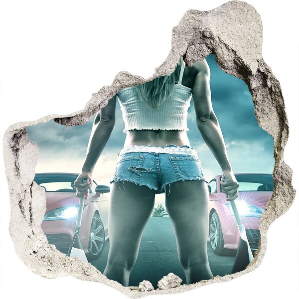 Hole wall sticker Racing emotions