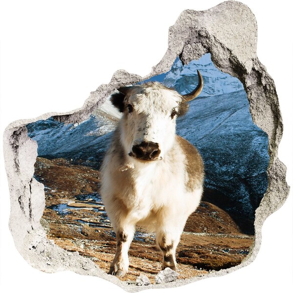 Hole wall sticker Mountain Buffalo in a Hole in the Wall