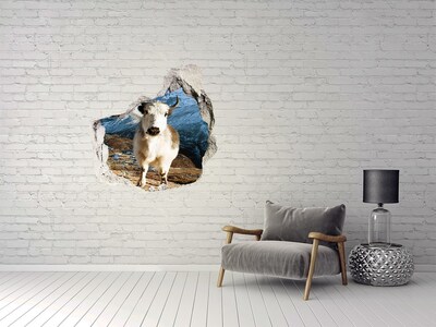 Hole wall sticker Mountain Buffalo in a Hole in the Wall