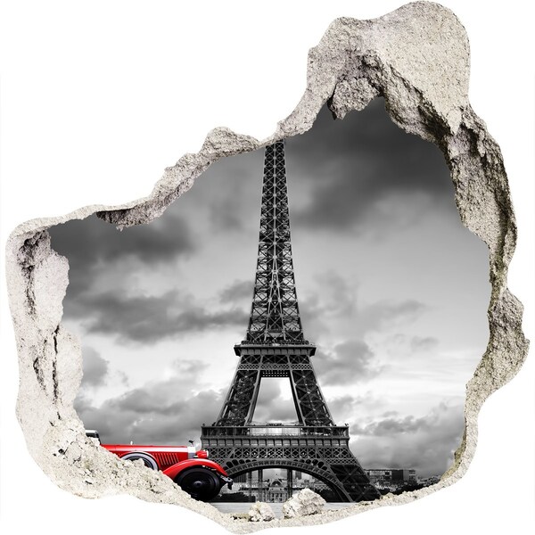 Hole wall sticker The Eiffel Tower in Paris
