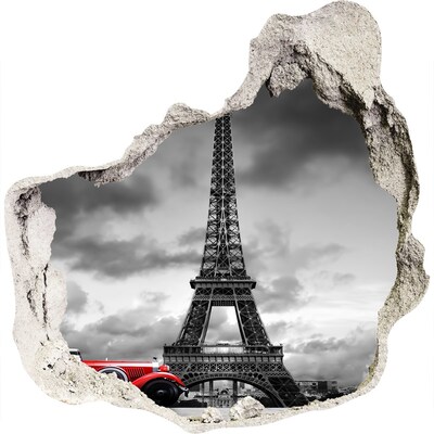 Hole wall sticker The Eiffel Tower in Paris