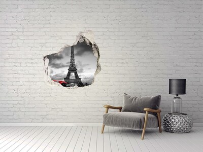 Hole wall sticker The Eiffel Tower in Paris