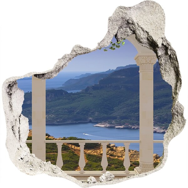 3D wall hole View of the picturesque bay