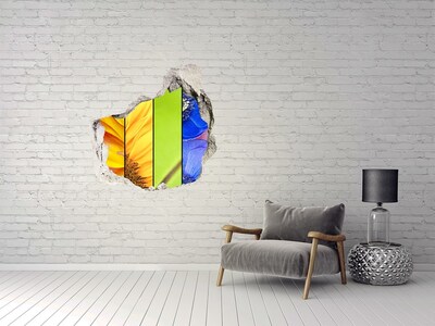 Hole wall sticker Colorful flowers