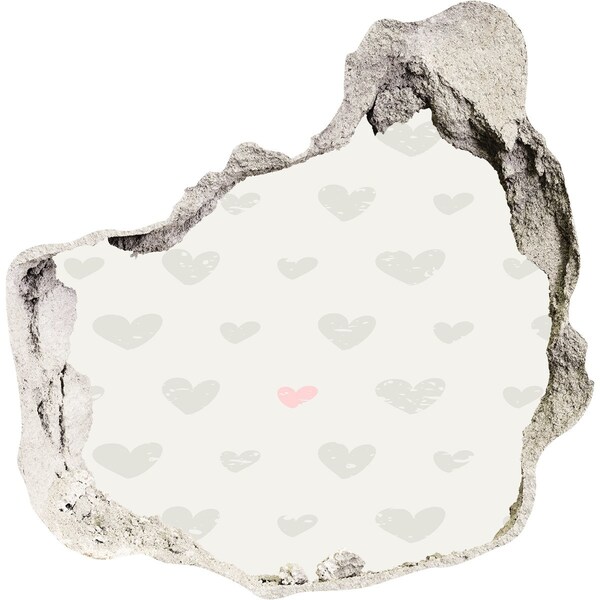 3D wall hole wallpaper A heart among hearts