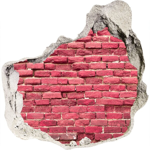 Hole wall sticker Red brick in the wall