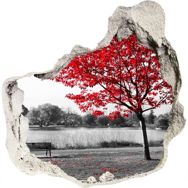 Hole in the wall decal Red tree