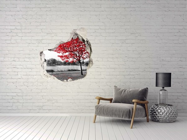 Hole in the wall decal Red tree