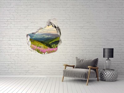 Hole wall sticker Rainbow mountain landscape