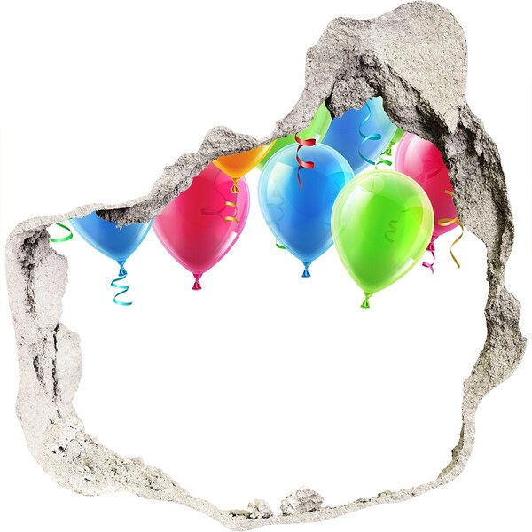 Hole in the wall sticker Colorful balloons