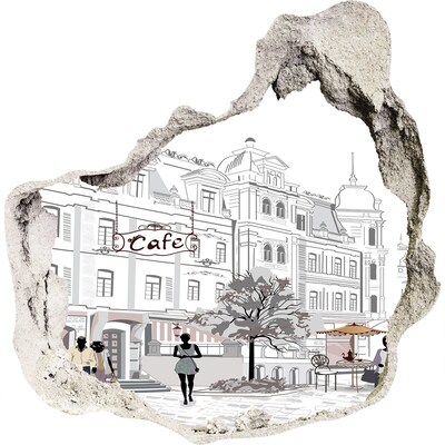 Hole in the wall sticker European-style cafe