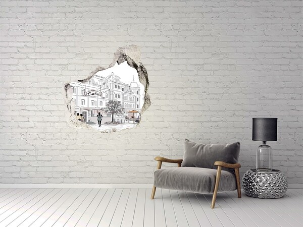 Hole in the wall sticker European-style cafe