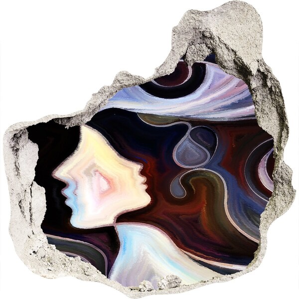 Hole in the wall sticker Faces in the chaos of colors