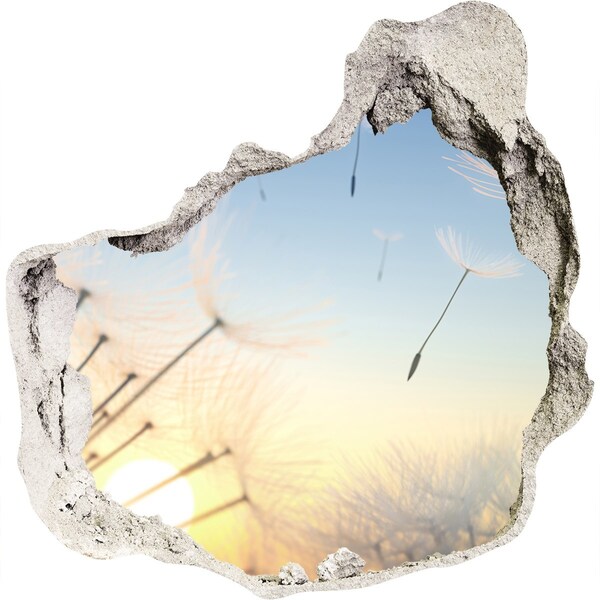Hole in the wall decal Flower landscape at sunrise