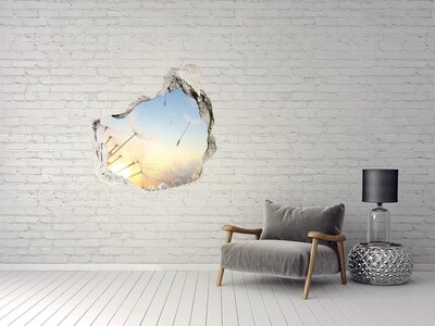 Hole in the wall decal Flower landscape at sunrise