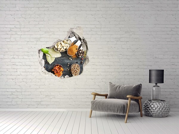 3D wall hole wallpaper A mixture of spices