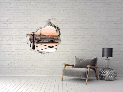 Hole in the wall decal Paris sunset