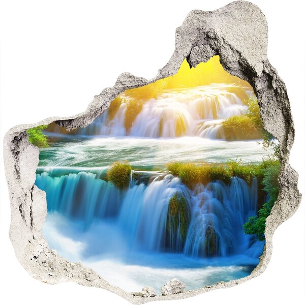 Hole in the wall decal Waterfalls in the sunshine