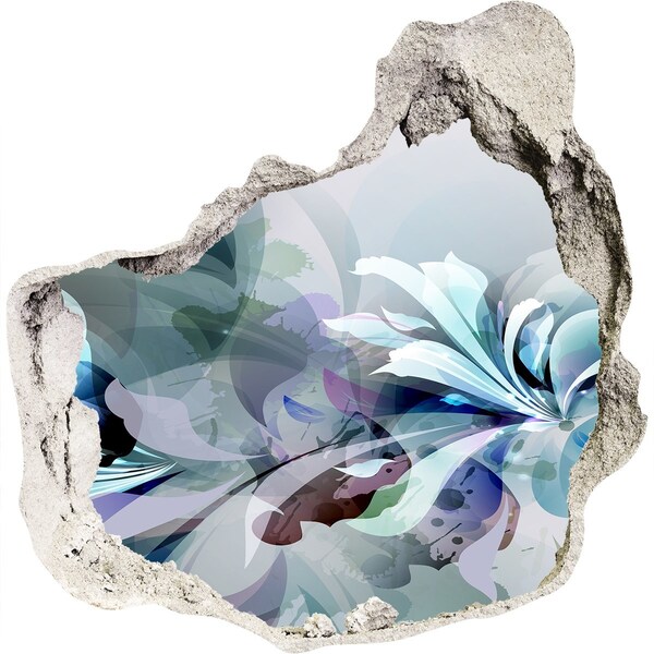 3D wall hole wallpaper Floral illusion in concrete