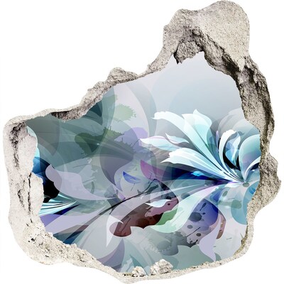 3D wall hole wallpaper Floral illusion in concrete