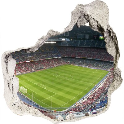 3D wall hole wallpaper Barcelona stadium