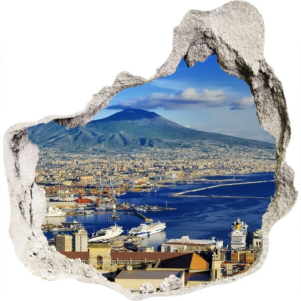 Hole in the wall sticker View of Naples with Vesuvius