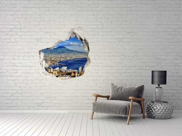 Hole in the wall sticker View of Naples with Vesuvius