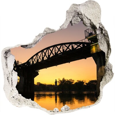Hole in the wall decal Sunset over the river