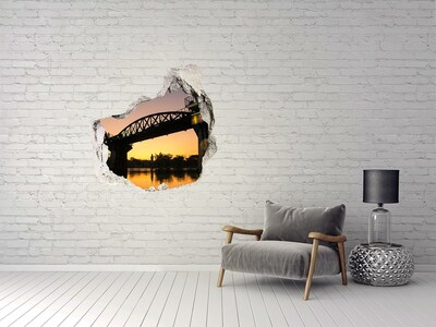 Hole in the wall decal Sunset over the river